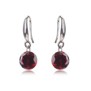 💗 Red Crystal Drop Silver Earrings NEW